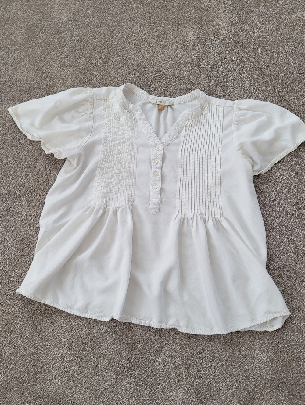 DownEast Womens 100% Rayon White Blouse Size Medium